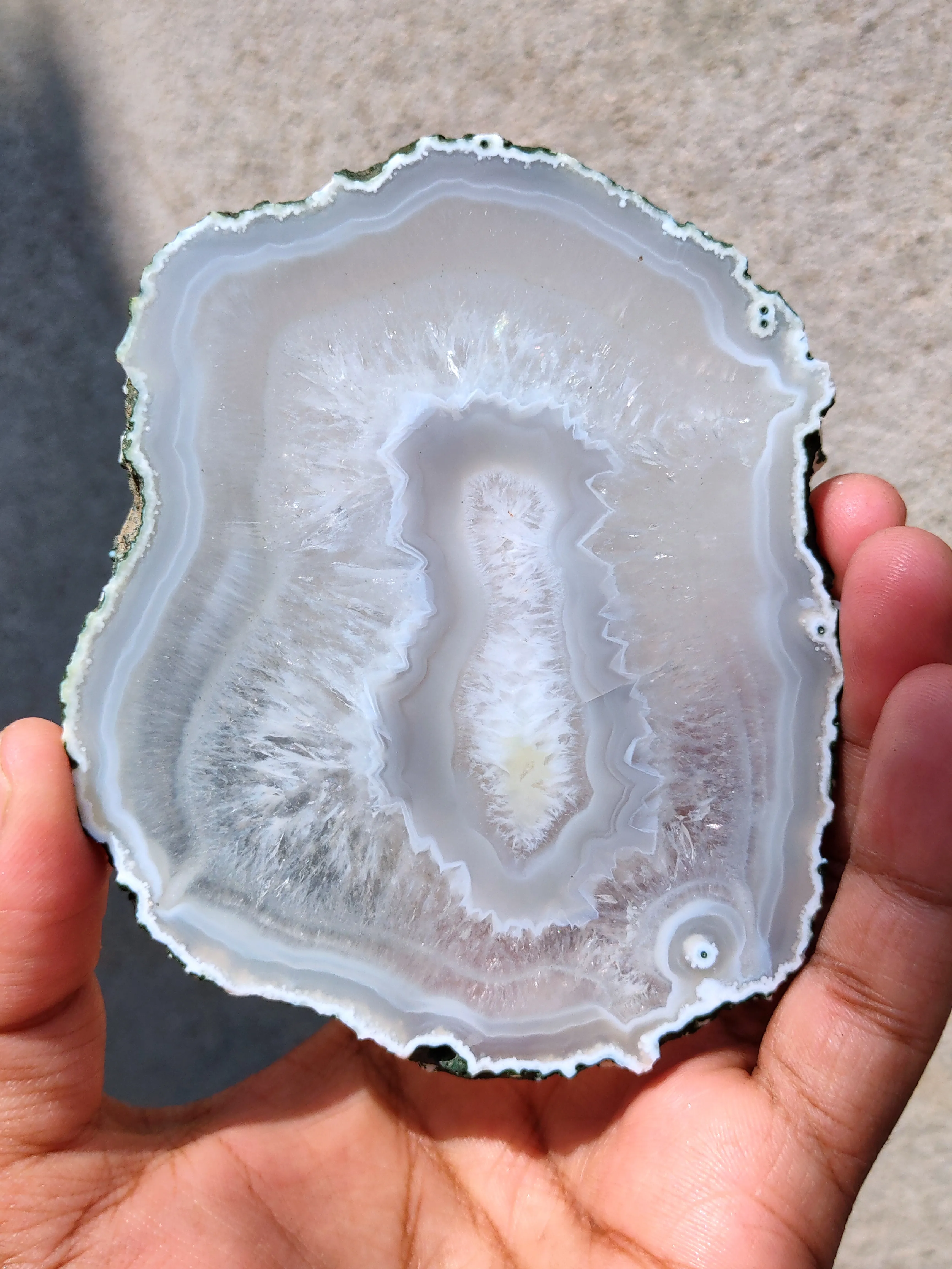 Polished Agate Slice, If you turn it towards the sun, it will turn completely yellow, - image 3