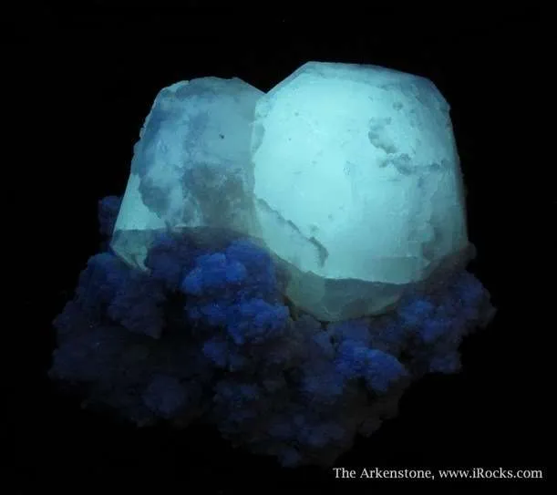 Pollucite (Fluorescent), Lepidolite, and Aquamarine image