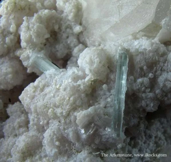 Pollucite (Fluorescent), Lepidolite, and Aquamarine - image 3
