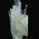 Powellite (Fluorescent) and Apophyllite on Scolecite - image 1