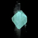 Powellite (Fluorescent) and Apophyllite on Scolecite - image 5