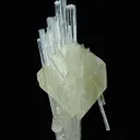 Powellite (Fluorescent) and Apophyllite on Scolecite - image 4