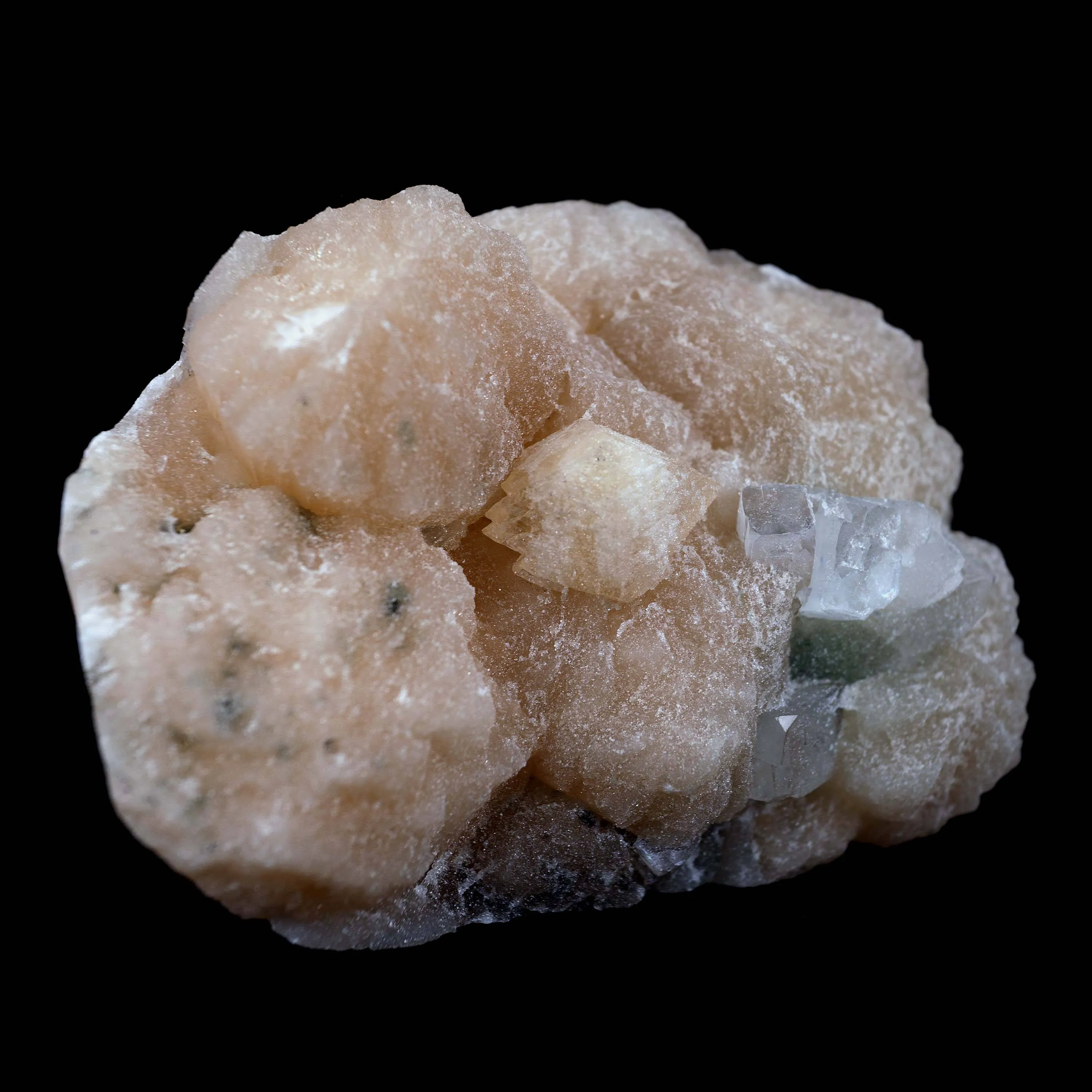 Powellite Fluorescent, Apophyllite Fuse with Stilbite Natural Mineral Specimen - image 2