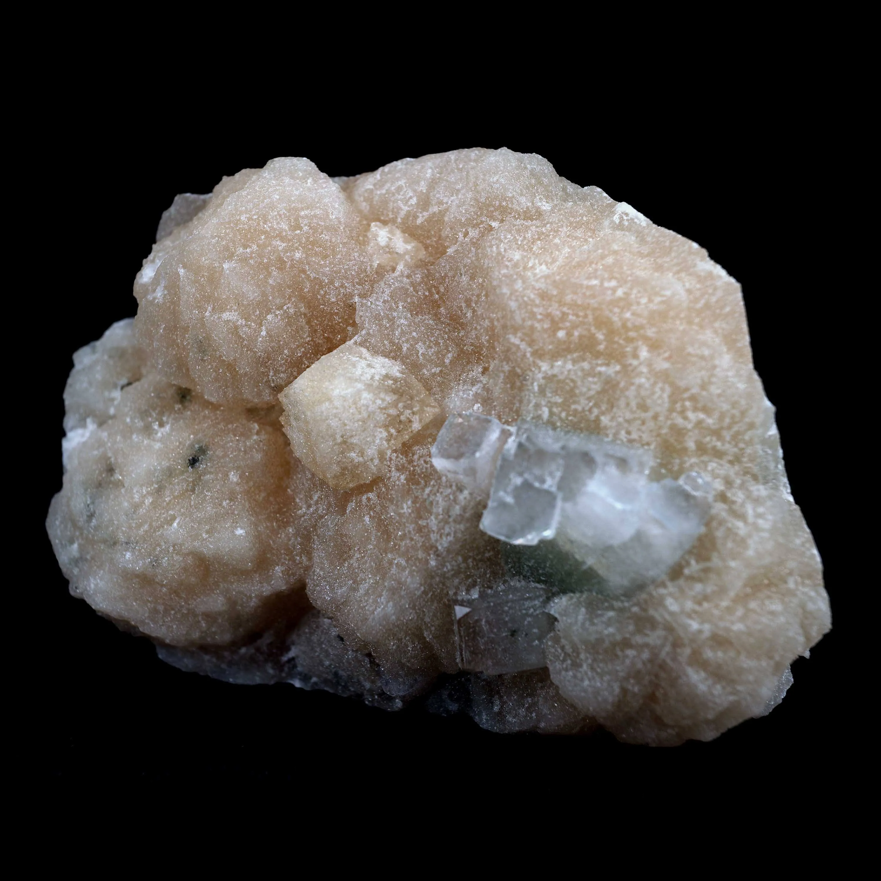 Powellite Fluorescent, Apophyllite Fuse with Stilbite Natural Mineral Specimen - image 3