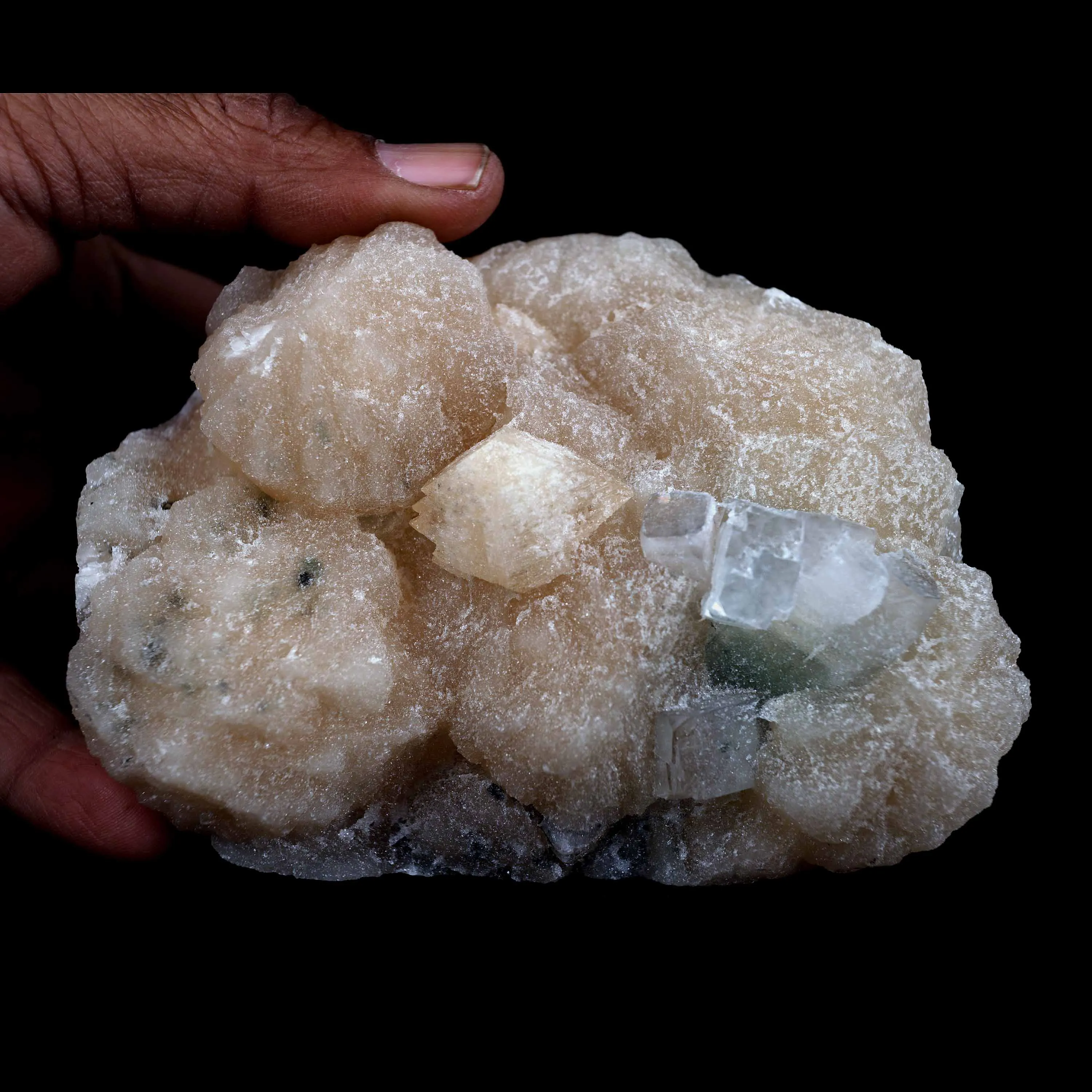 Powellite Fluorescent, Apophyllite Fuse with Stilbite Natural Mineral Specimen - image 4