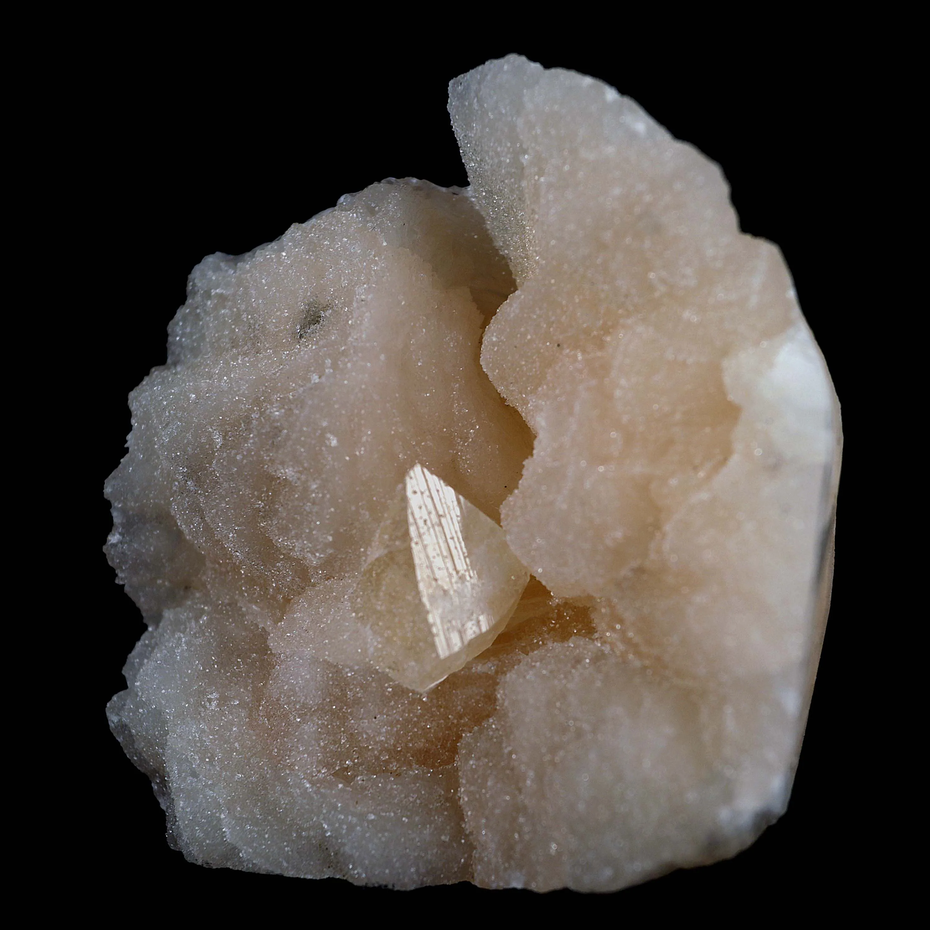 Powellite Fluorescent Mineral with Apophyllite Stilbite Natural Mineral Specimen - image 3