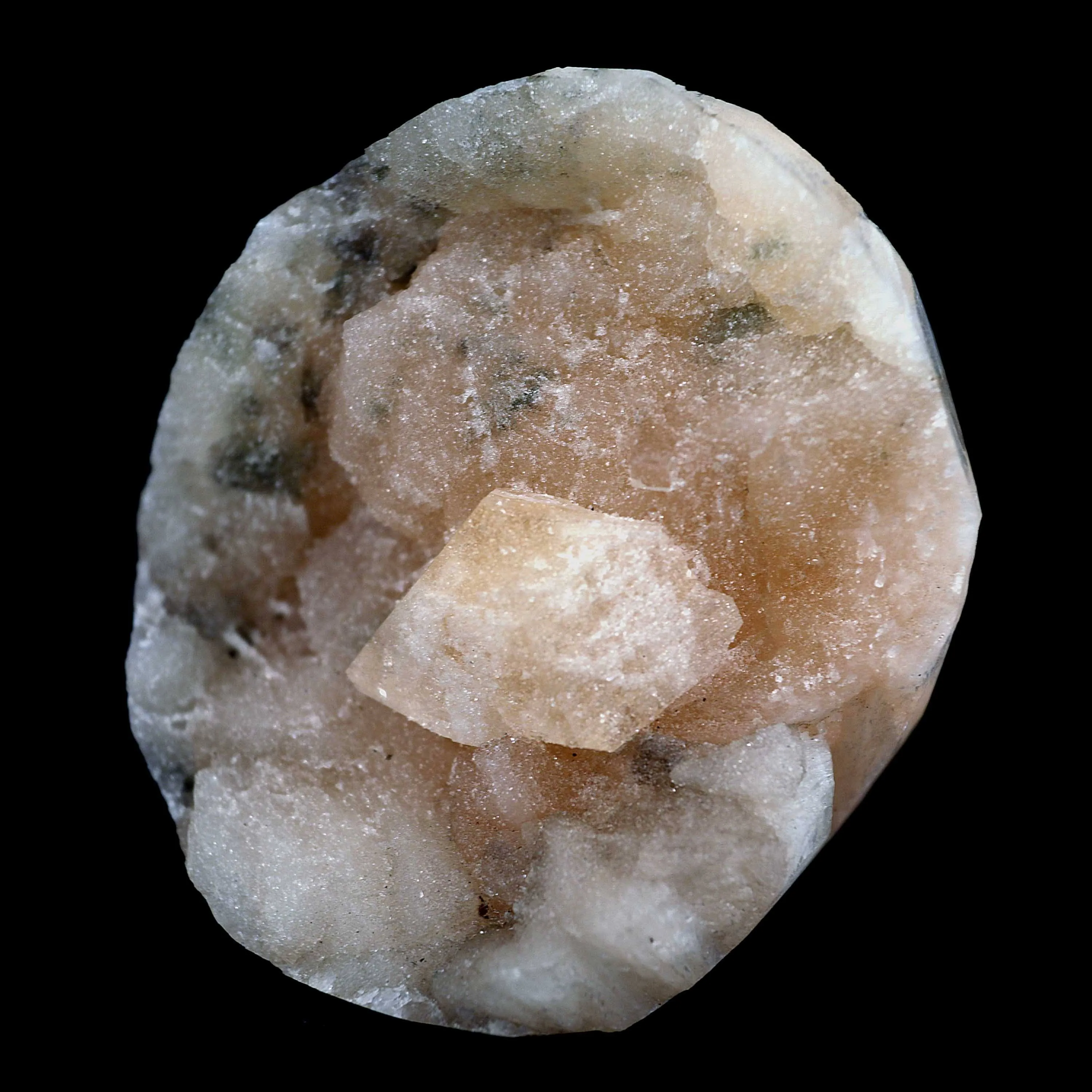 Powellite Fluorescent Mineral with Stilbite Natural Mineral Specimen - image 3