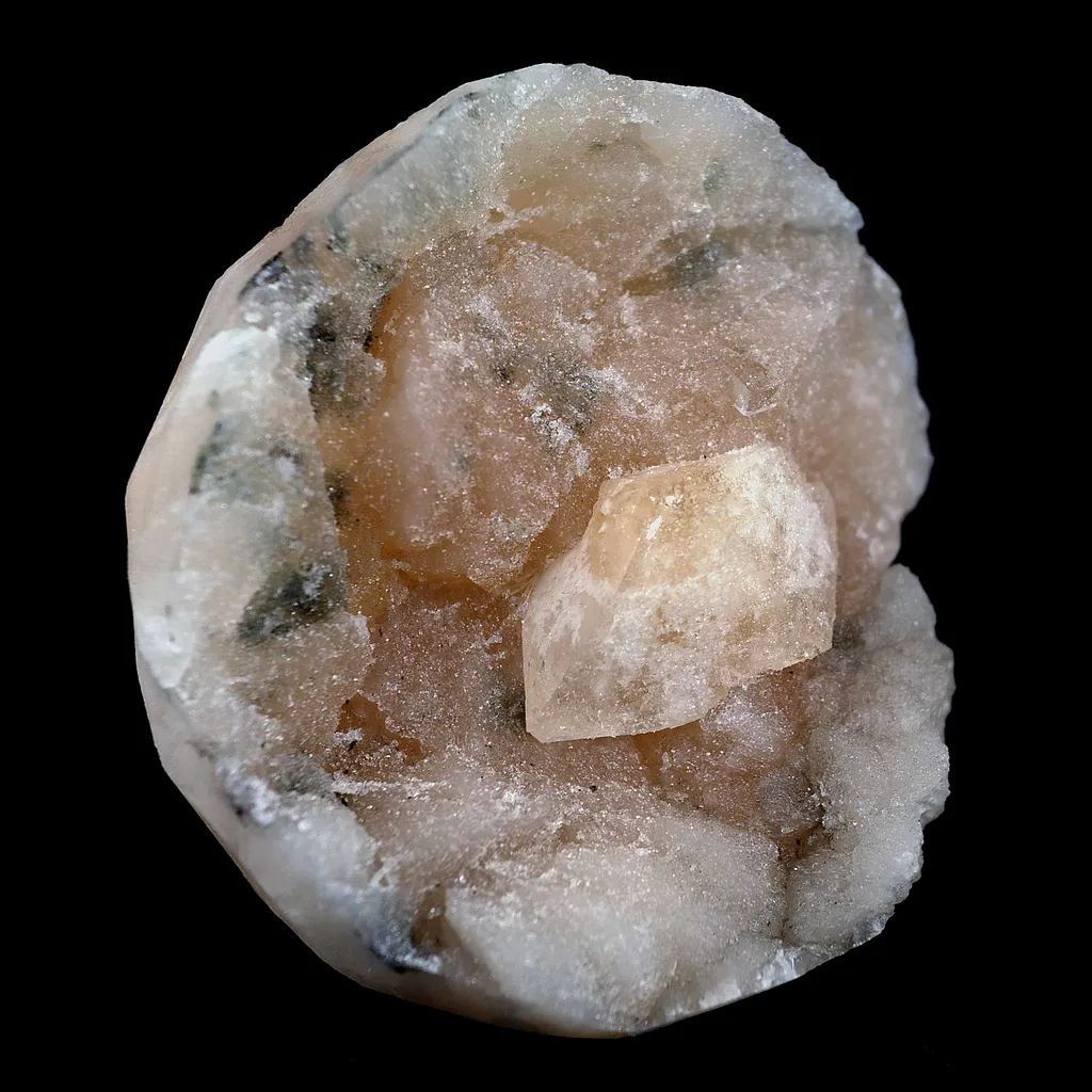 Powellite Fluorescent Mineral with Stilbite Natural Mineral Specimen - image 2
