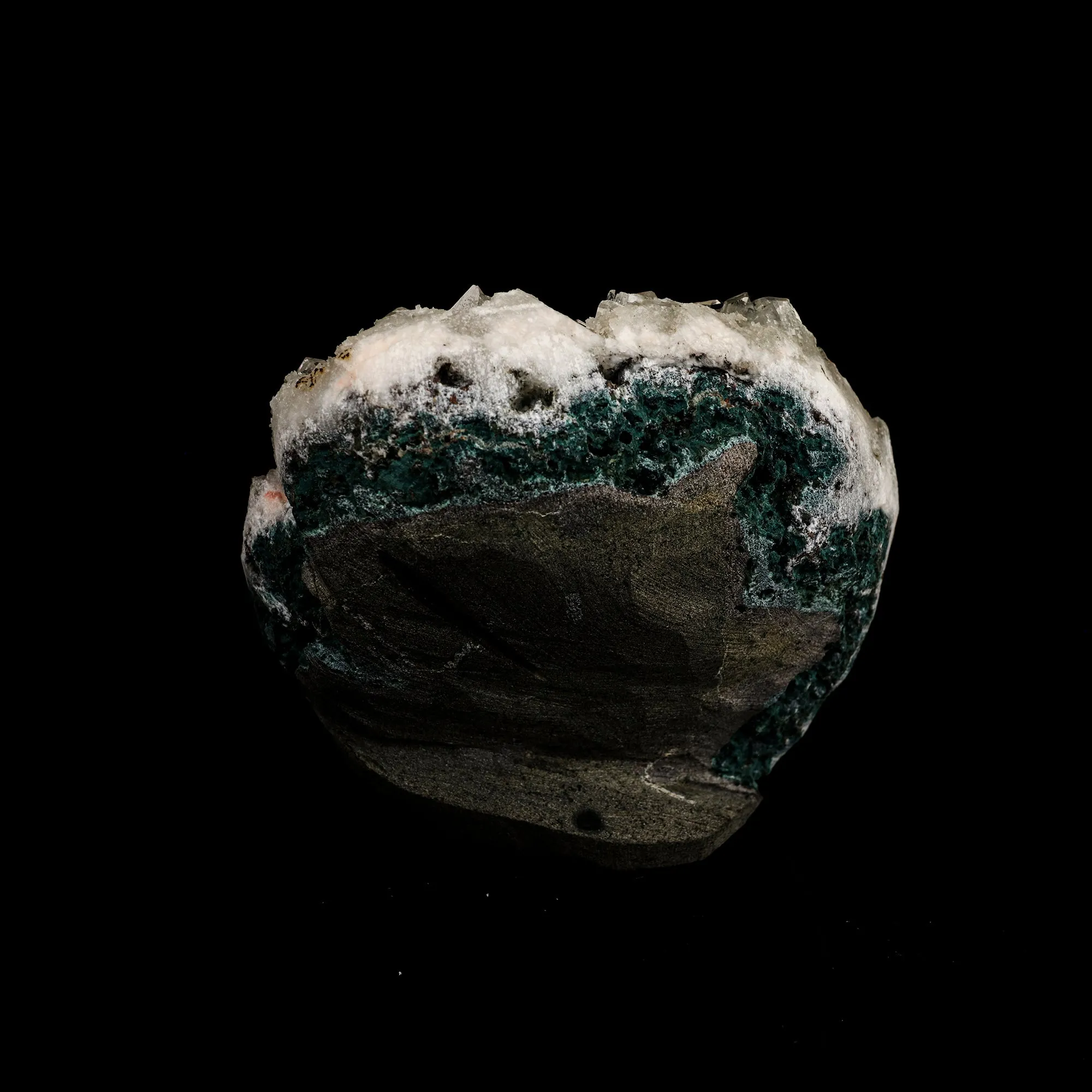 Powellite Fluorescent on Apophyllite Free Standing Natural Mineral Specimen - image 6