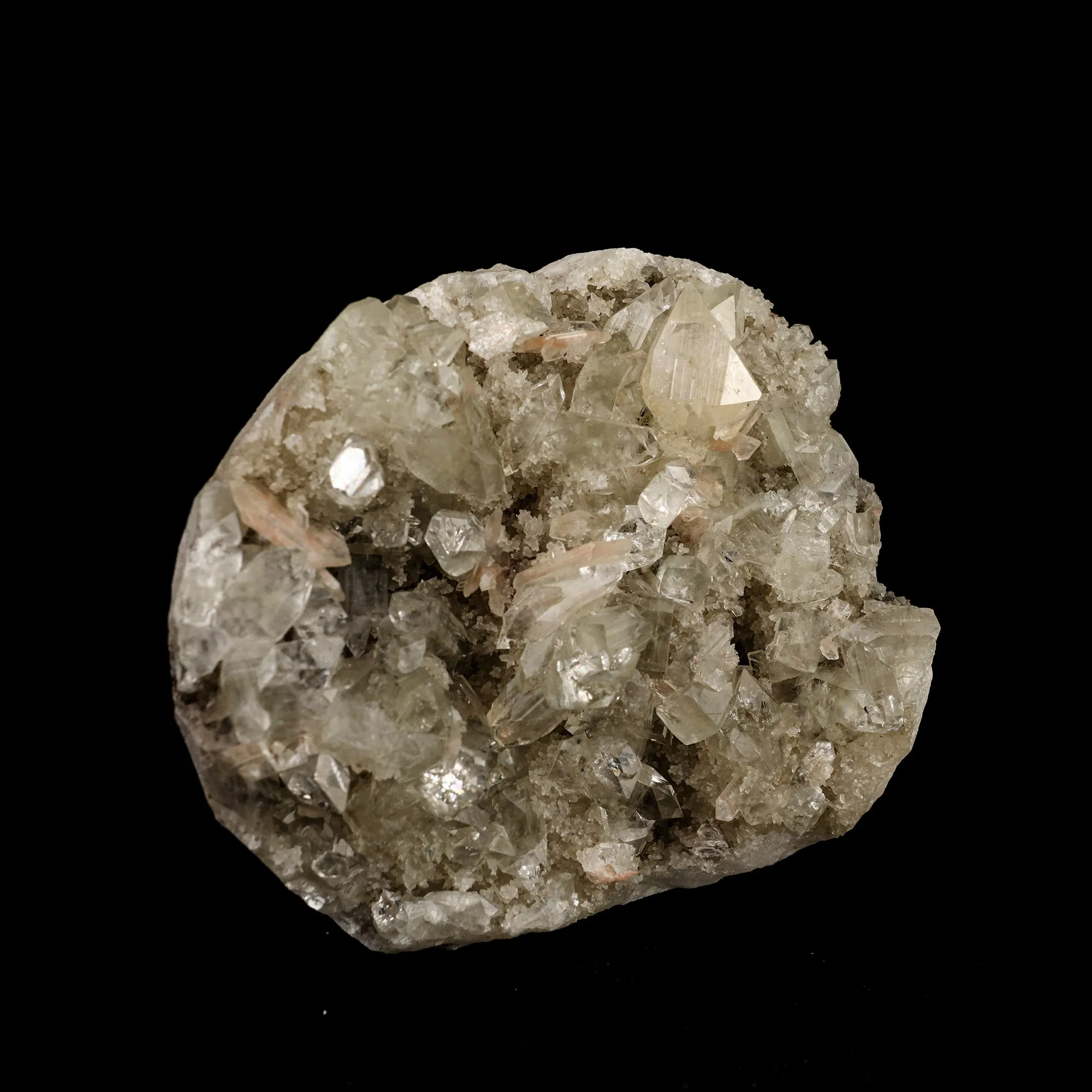 Powellite Fluorescent on Apophyllite Free Standing Natural Mineral Specimen - image 4