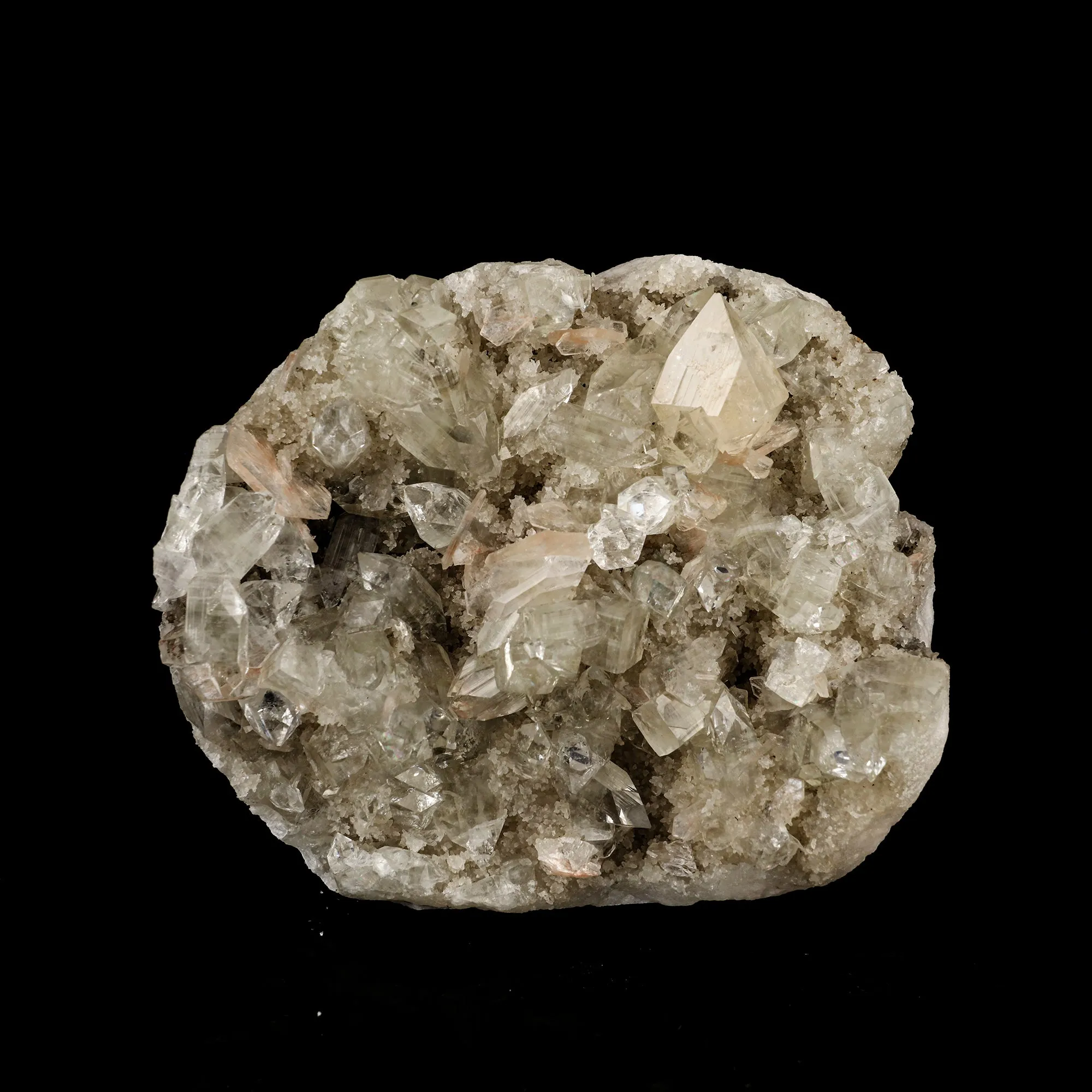 Powellite Fluorescent on Apophyllite Free Standing Natural Mineral Specimen - image 2