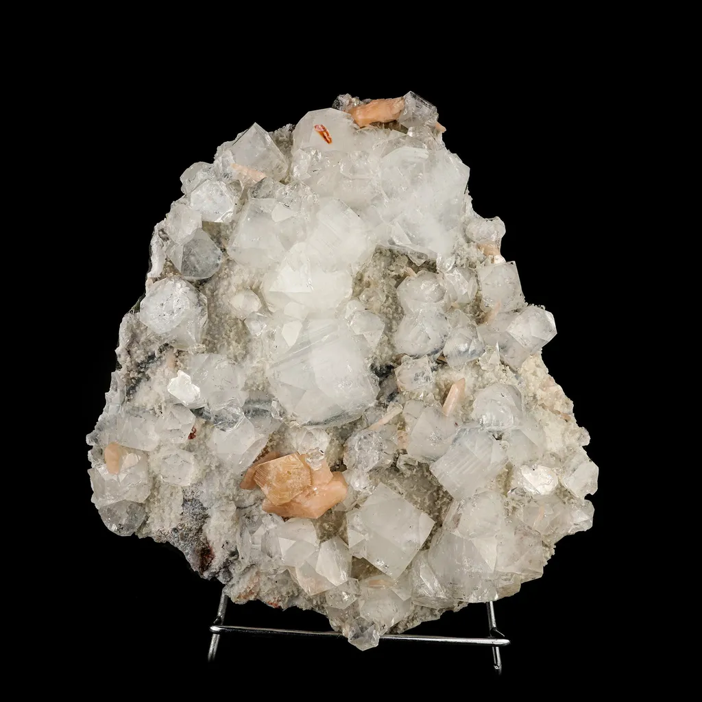 Powellite Fluorescent on Apophyllite Natural Mineral Specimen - image 2