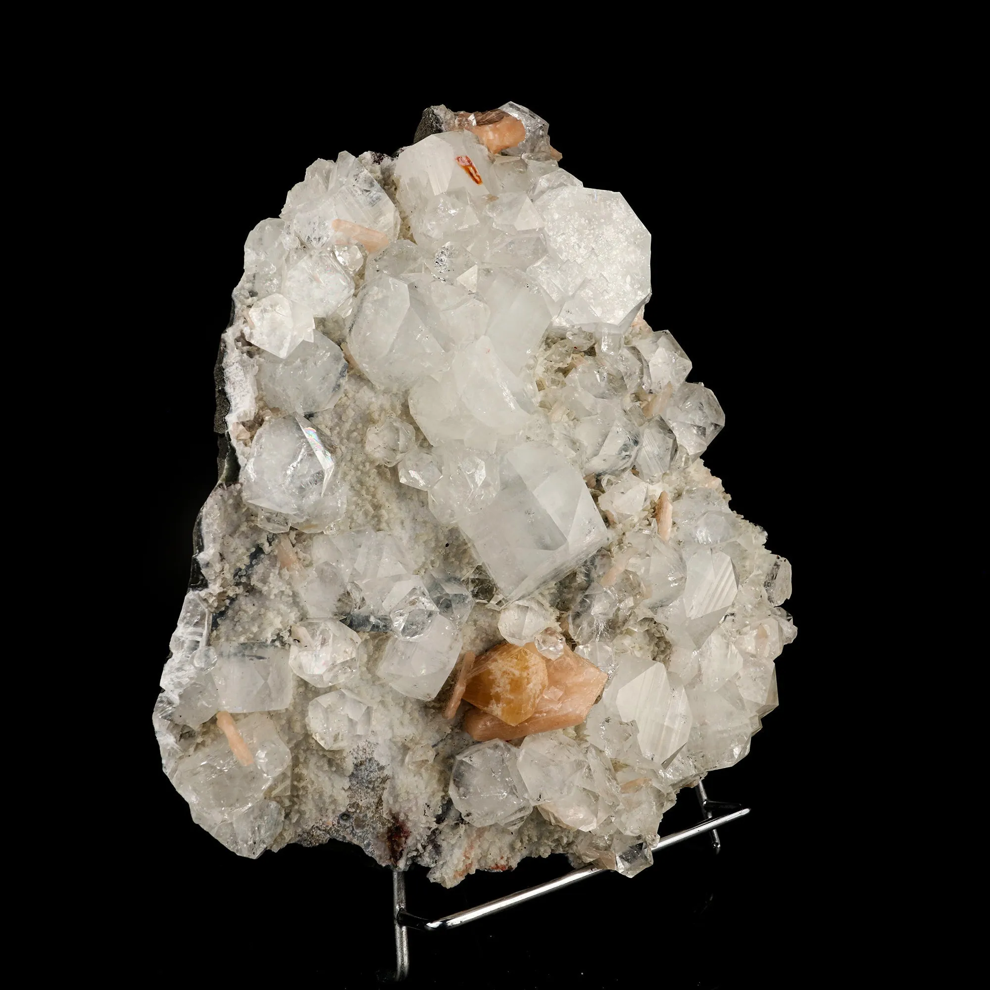 Powellite Fluorescent on Apophyllite  Natural Mineral Specimen - image 4