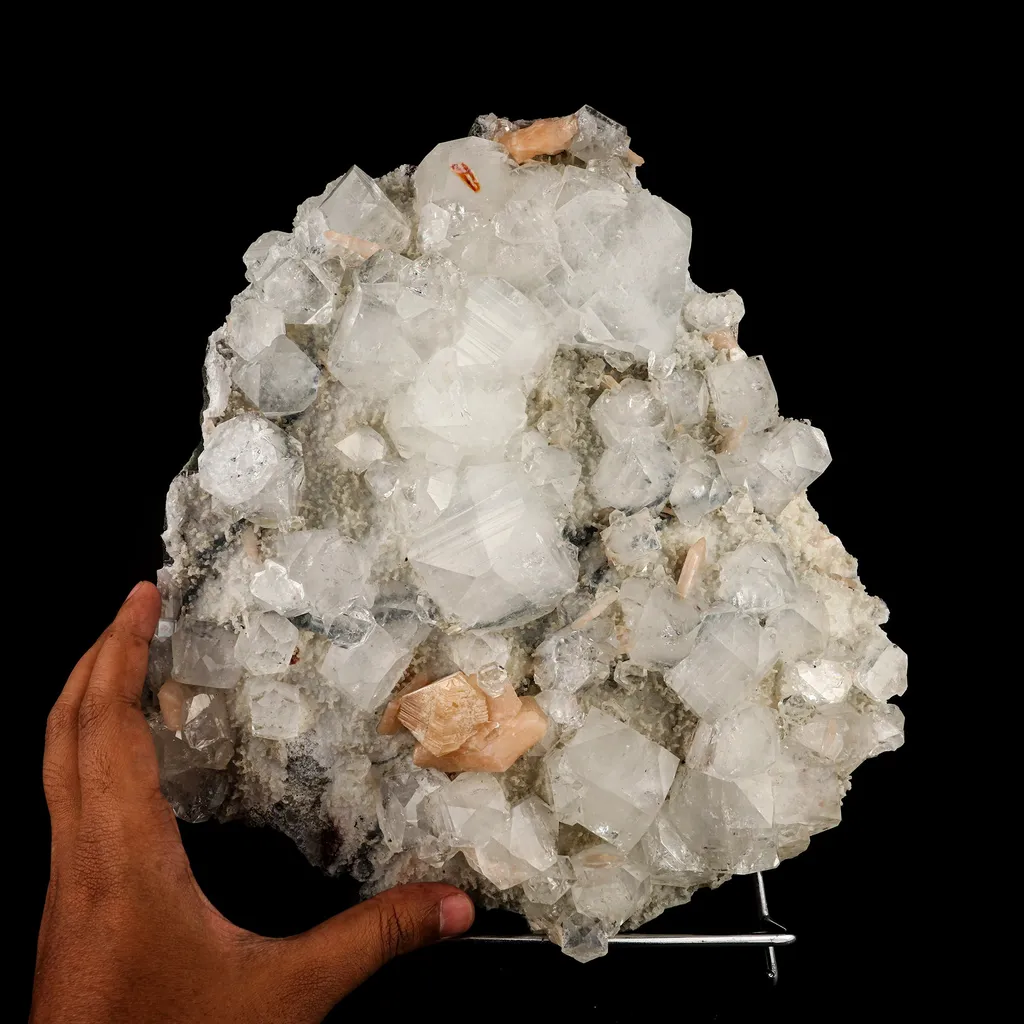 Powellite Fluorescent on Apophyllite Natural Mineral Specimen - image 5