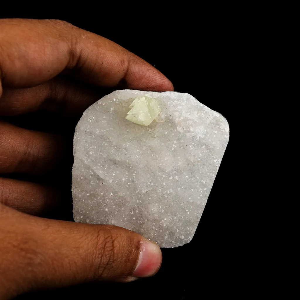 Powellite Fluorescent on MM Quartz Free Standing Natural Mineral Specimen - image 4