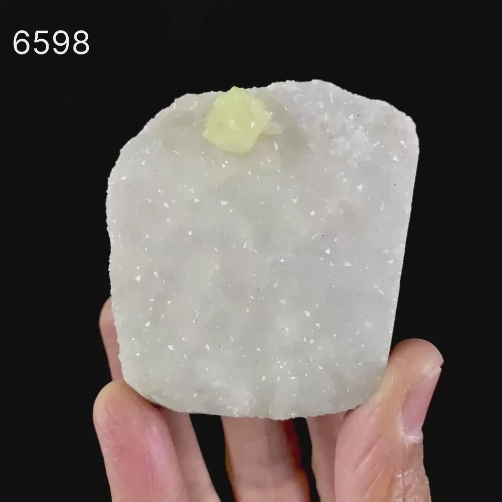 Powellite Fluorescent on MM Quartz Free Standing Natural Mineral Specimen - image 6