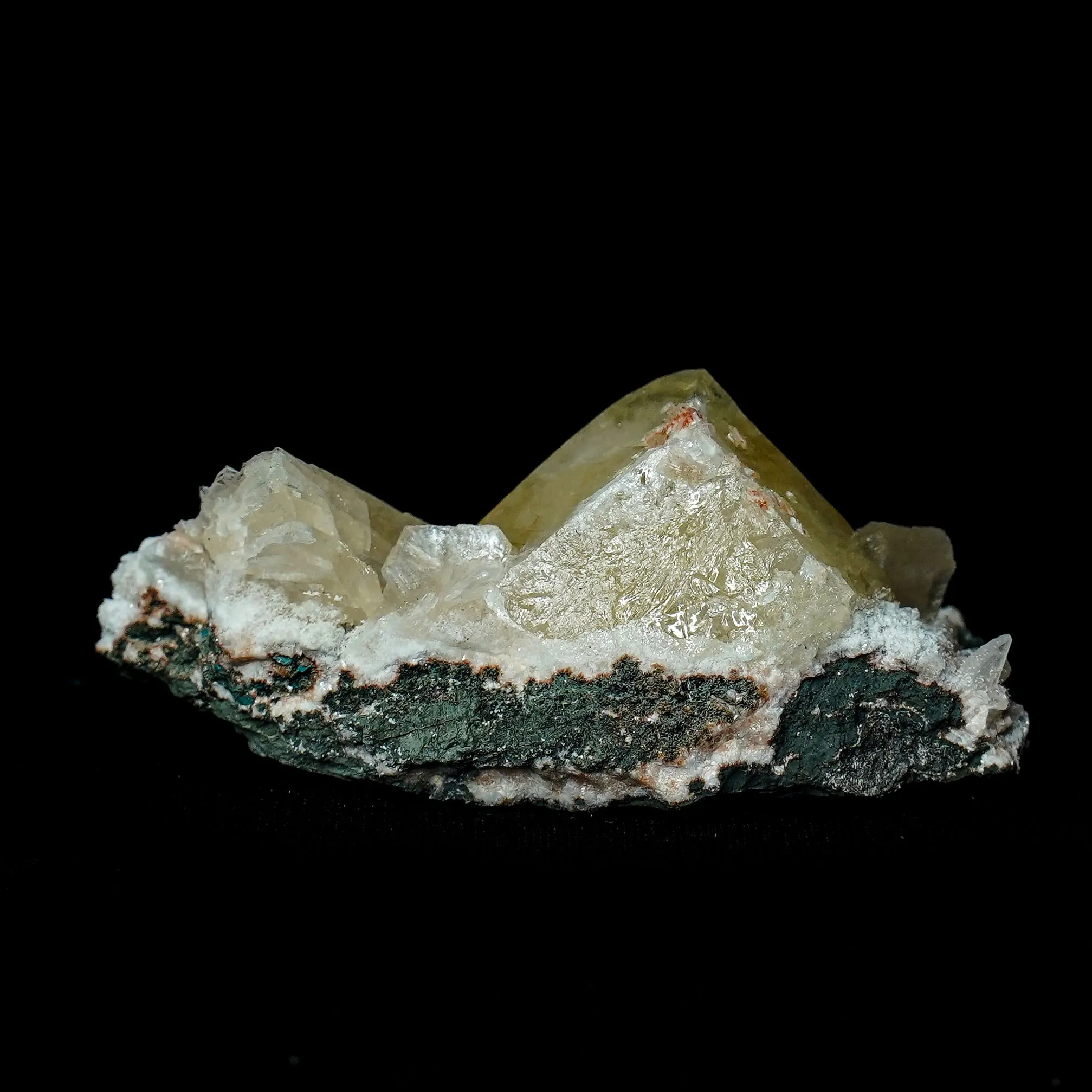 Powellite (Fluorocent Rare Find) with Stilbite Natural Mineral Specimen - image 4