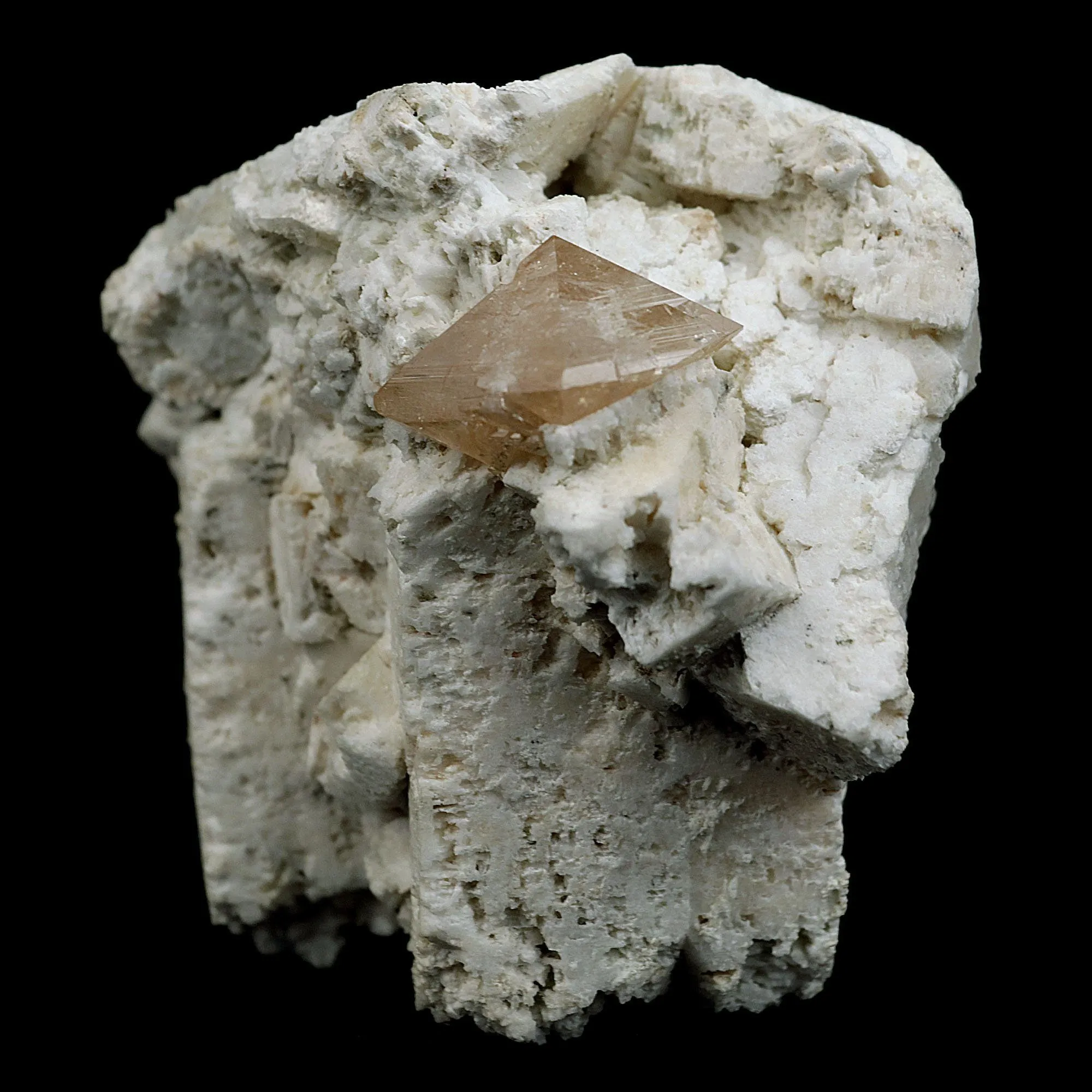 Powellite Fluoroscent Mineral on Apophyllite Etiched Cluster Natural Mineral Specimen - image 1