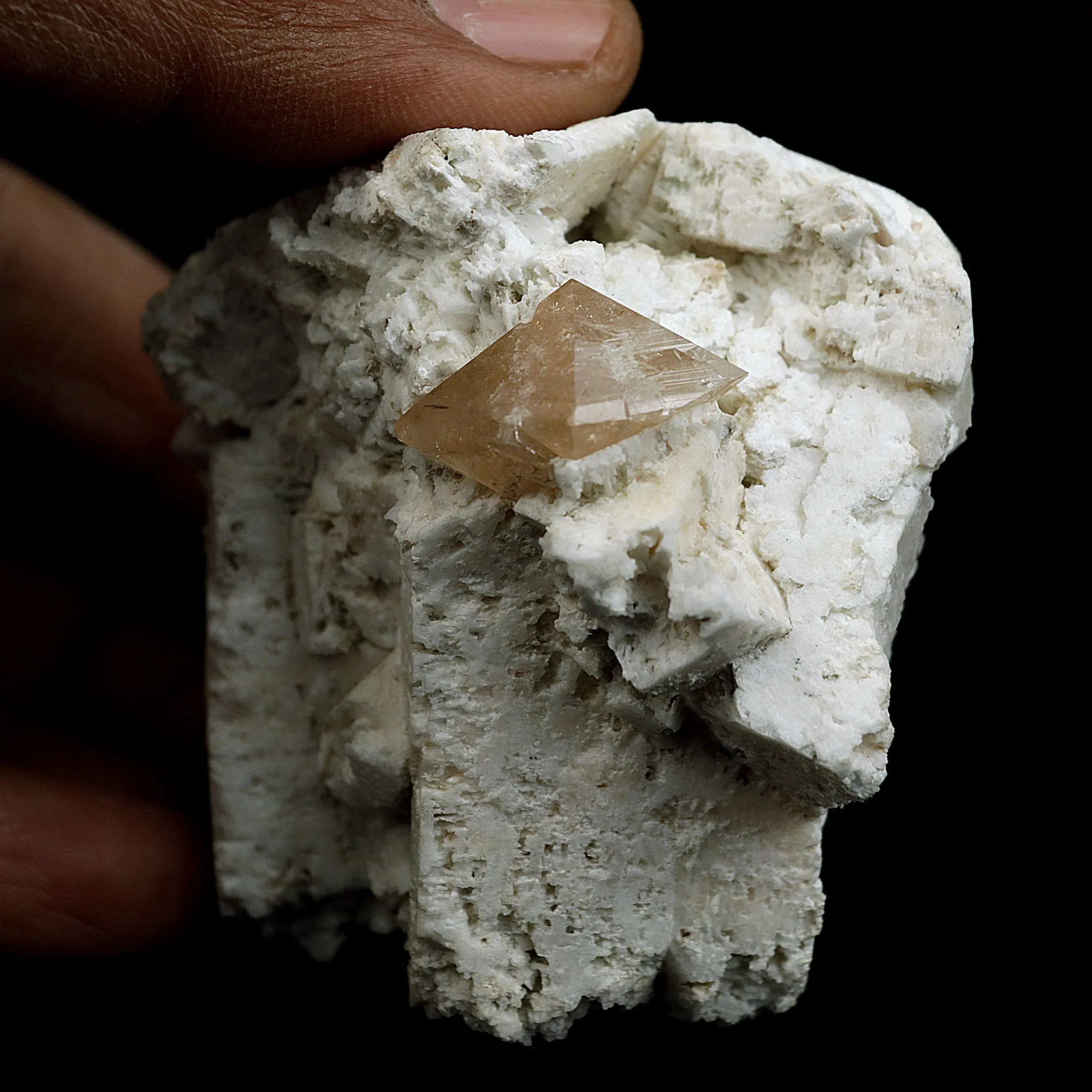 Powellite Fluoroscent Mineral on Apophyllite Etiched Cluster Natural Mineral Specimen - image 3