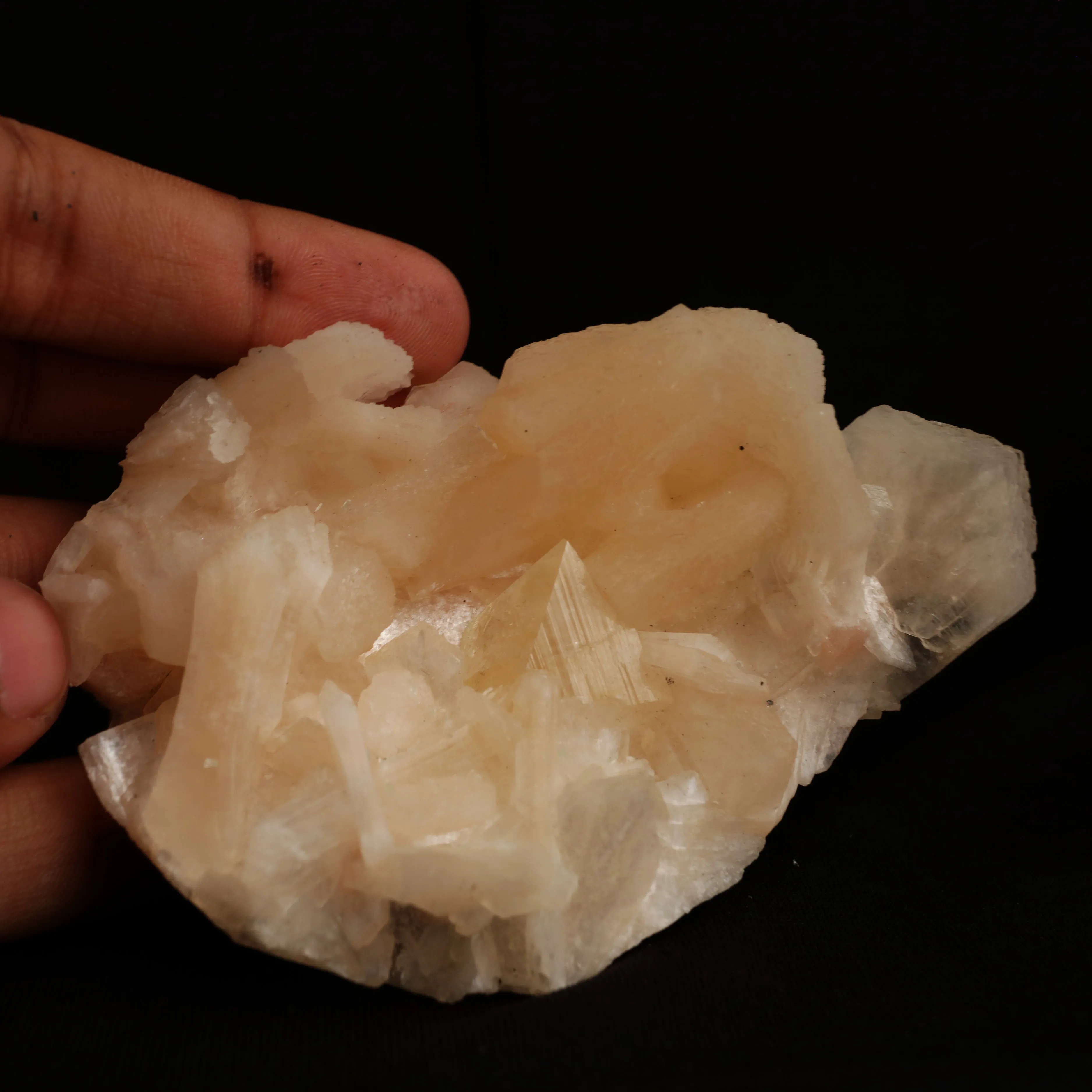 Powellite (Flurocent Mineral) With Stilbite Natural Mineral Specimen - image 4