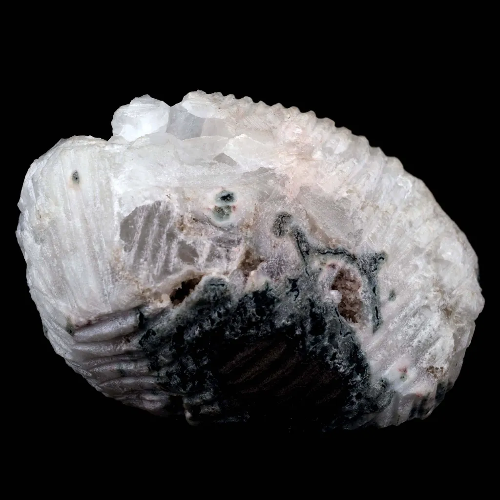 Powellite Inside Apophyllite Half Geode Natural Mineral Specimen - image 5