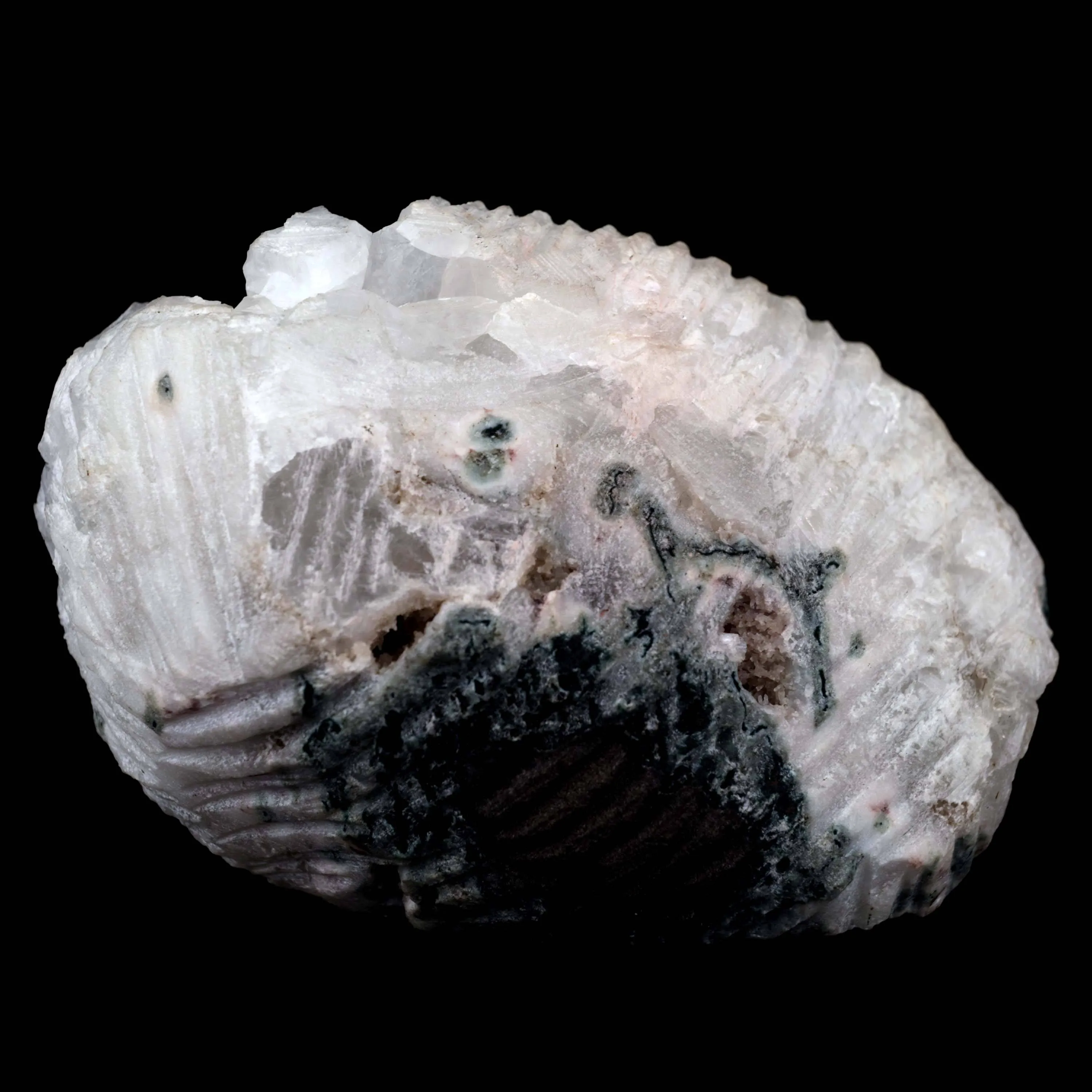 Powellite Inside Apophyllite Half Geode Natural Mineral Specimen - image 5