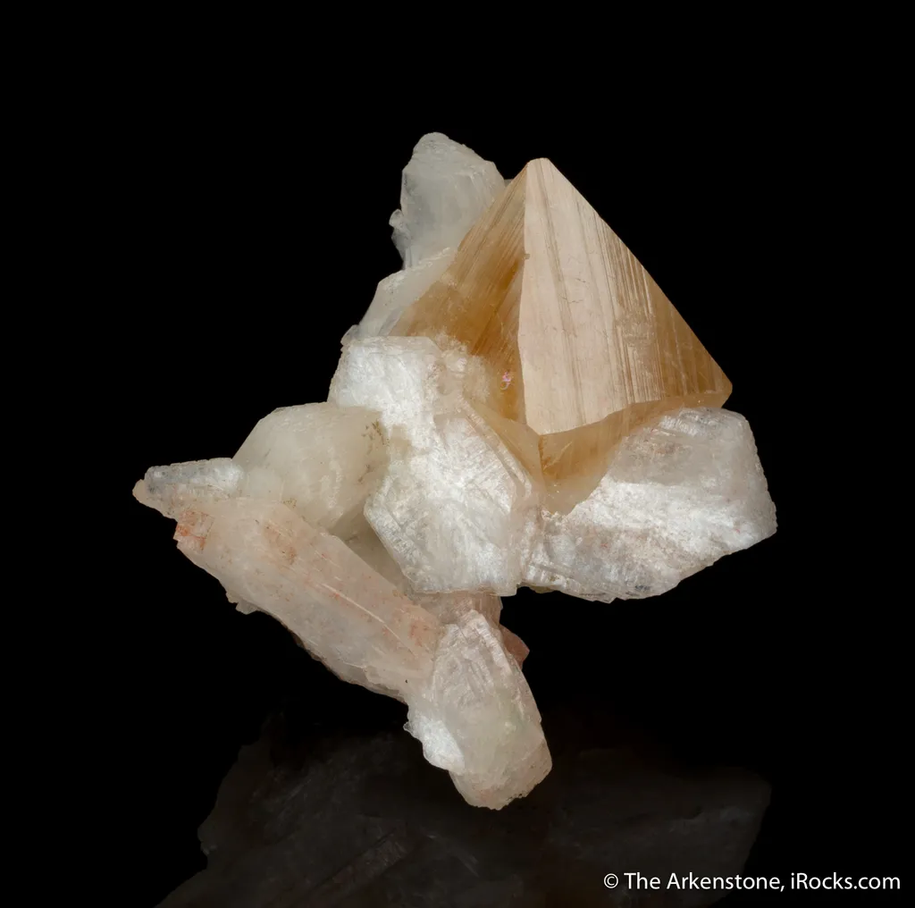 Powellite on Stilbite - image 2