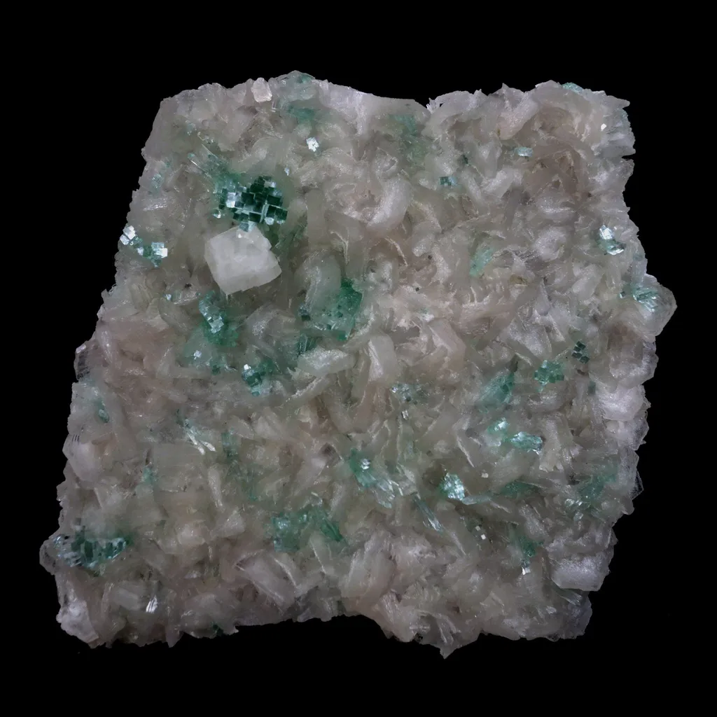 Powellite Rare Find with Green Apophyllite Natural Mineral Specimen image