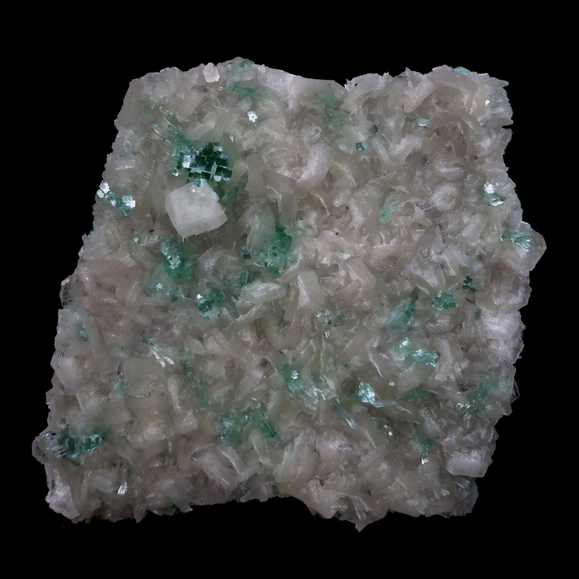 Powellite Rare Find with Green Apophyllite Natural Mineral Specimen - image 1