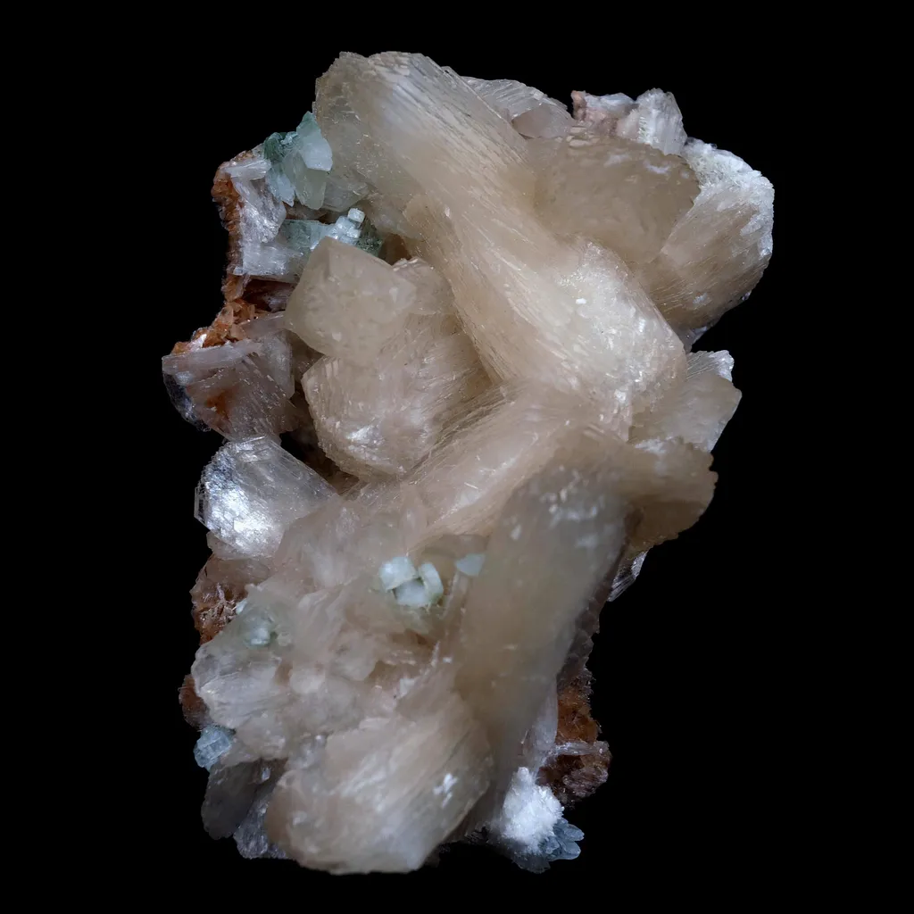 Powellite with Stilbite Rare Find fluorescent Natural Mineral Specimen image