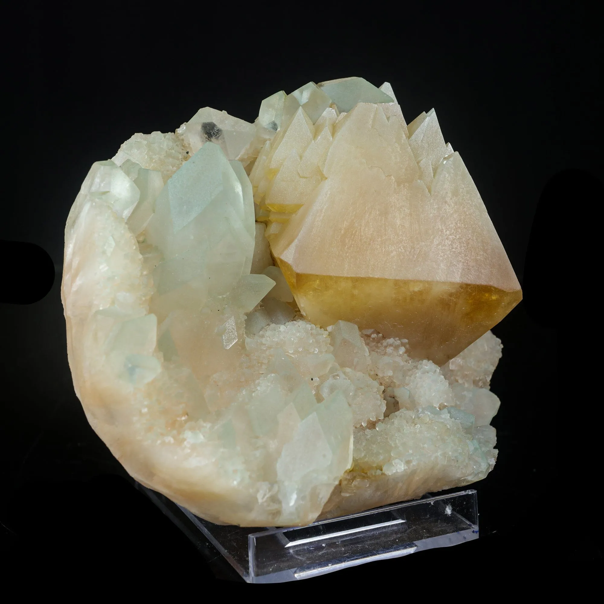 Powellite with Stilbite Rare Find Natural Mineral Specimen - image 4