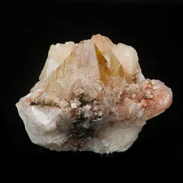 Powellite with Stilbite Rare Find Natural Mineral Specimen
