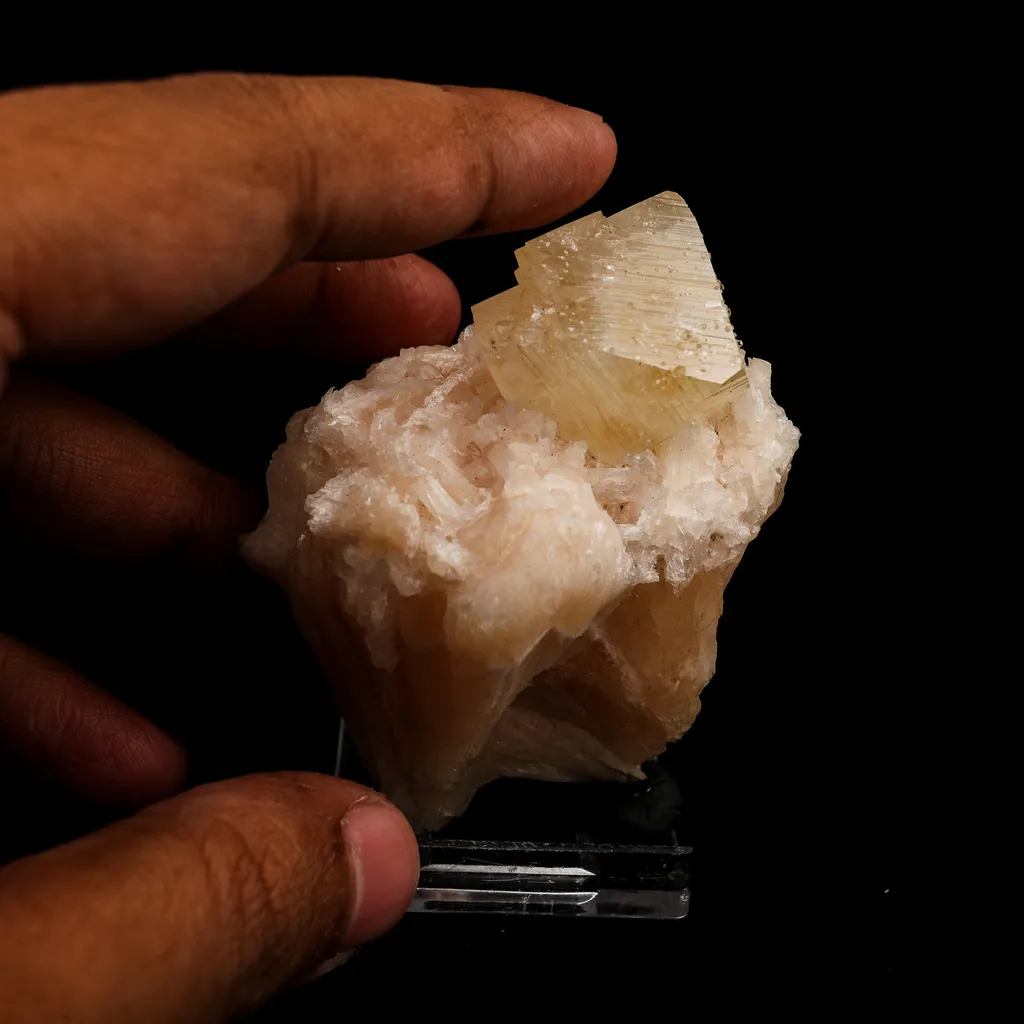 Powellite with Stilbite Rare Find Natural Mineral Specimen - image 5
