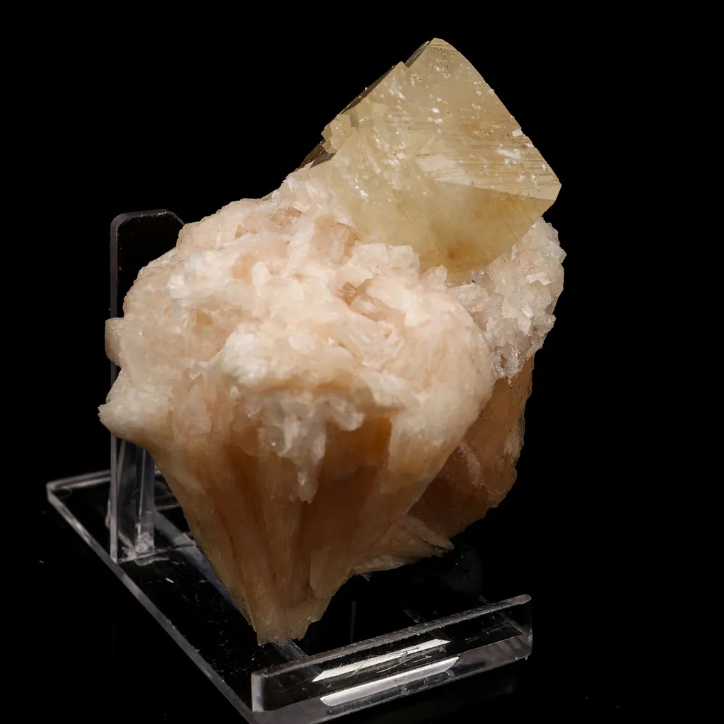 Powellite with Stilbite Rare Find Natural Mineral Specimen - image 3
