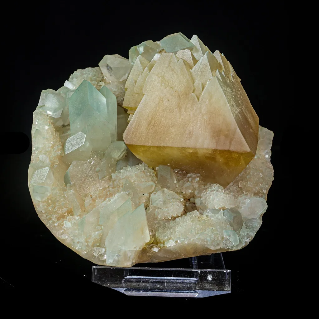 Powellite with Stilbite Rare Find Natural Mineral Specimen image