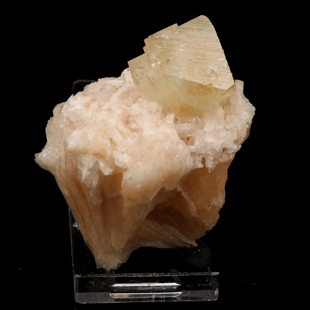 Powellite with Stilbite Rare Find Natural Mineral Specimen image