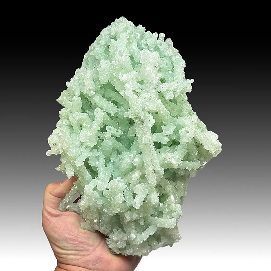 Prehnite after Laumontite with Fluorapophyllite-K image