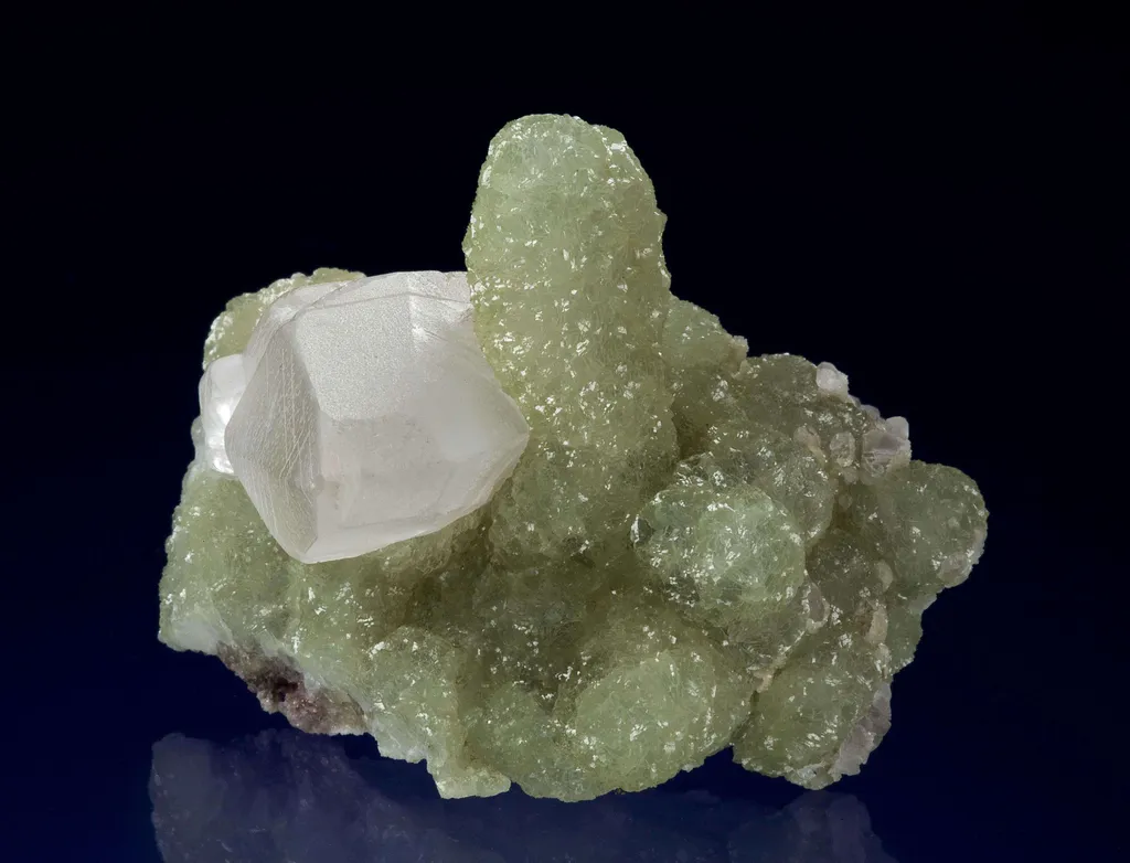 Prehnite Cast After Anhydrite With Calcite image