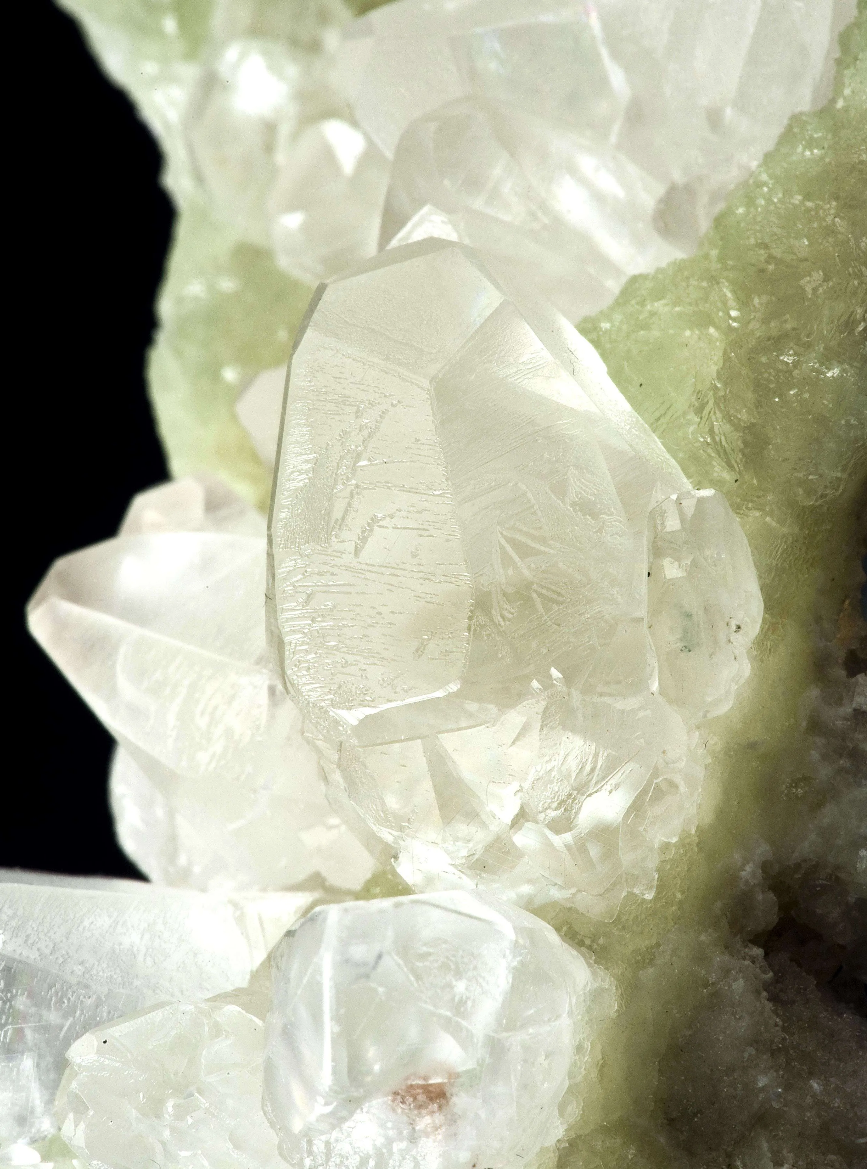 Prehnite Cast After Anhydrite With Calcite - image 3