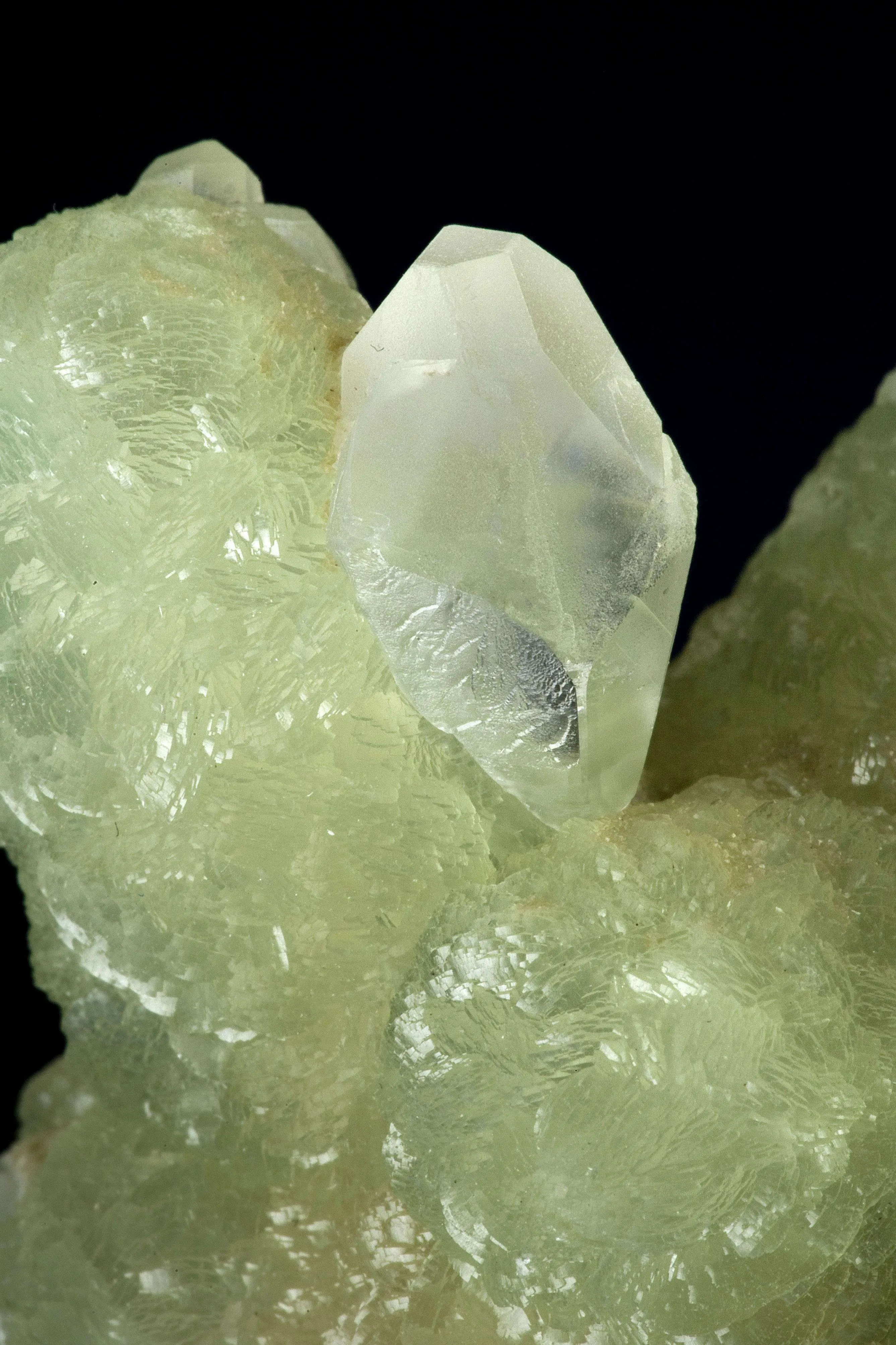 Prehnite Cast After Anhydrite With Calcite - image 4