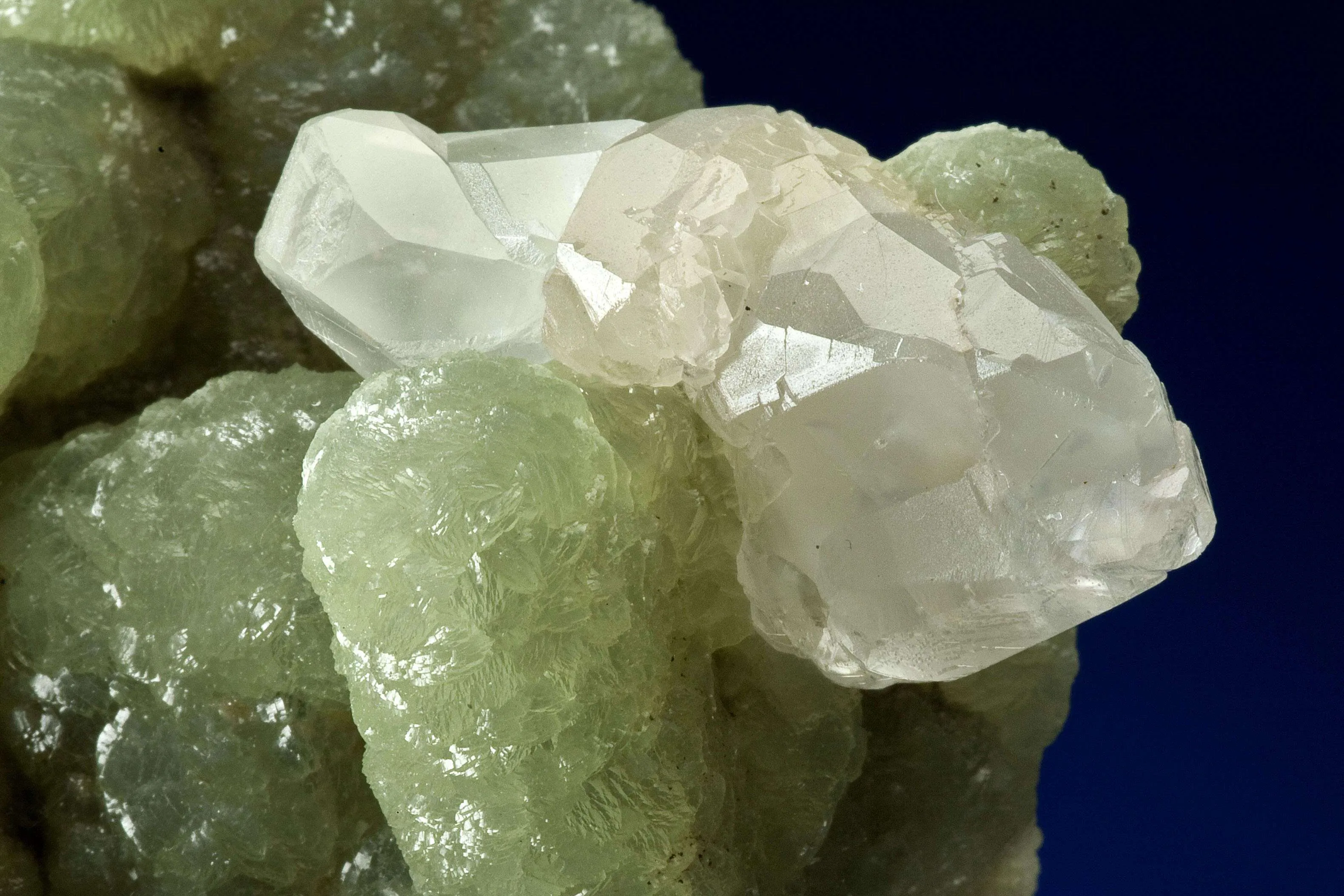 Prehnite Cast After Anhydrite With Calcite - image 3