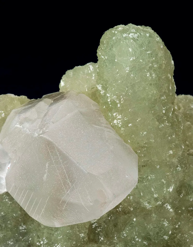 Prehnite Cast After Anhydrite With Calcite - image 3