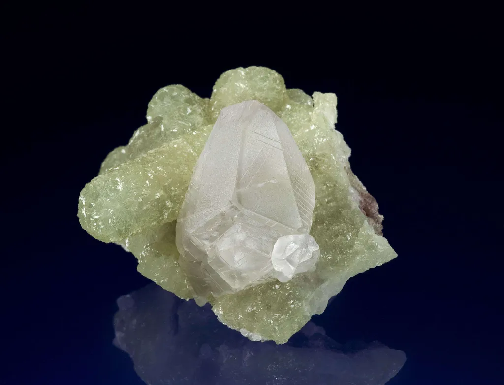 Prehnite Cast After Anhydrite With Calcite - image 2