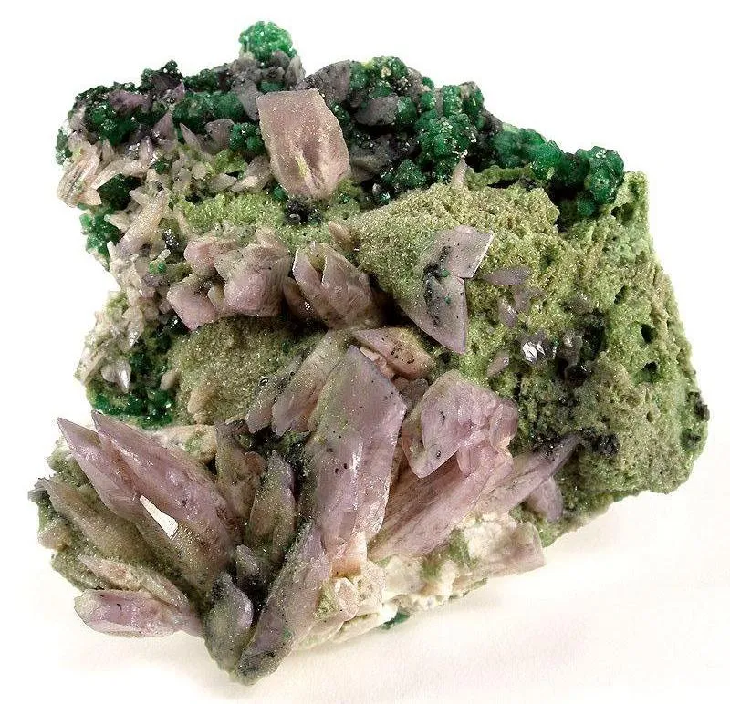 Prehnite (Manganoan) With Grossular Garnet image