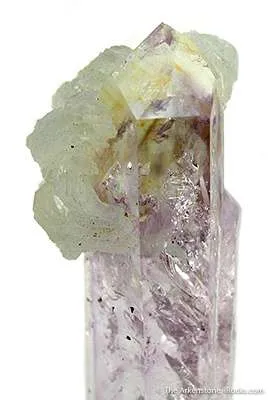 Prehnite on Amethystine Quartz image
