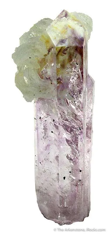 Prehnite on Amethystine Quartz - image 2