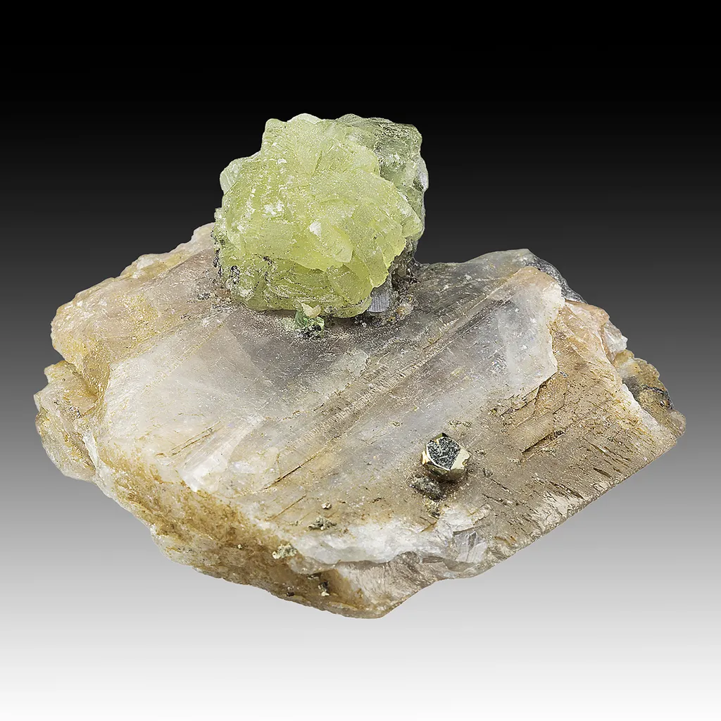Prehnite on Axinite-Mn image