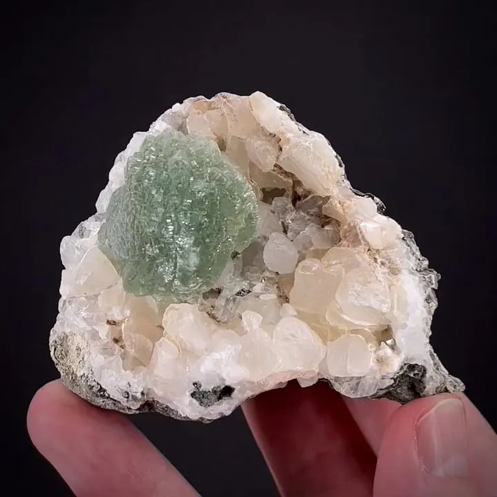 Prehnite on Calcite image