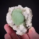 Prehnite on Calcite with Quartz - image 1