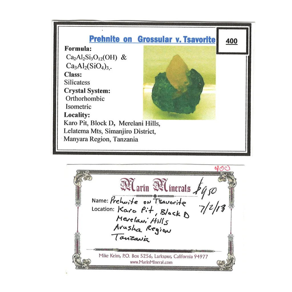 Prehnite on Grossular var. Tsavorite - image 5